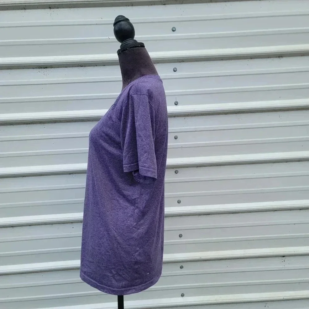 Nike Shirt Womens Purple DriFit Swoosh Logo Casual Running Active Sports Sz M